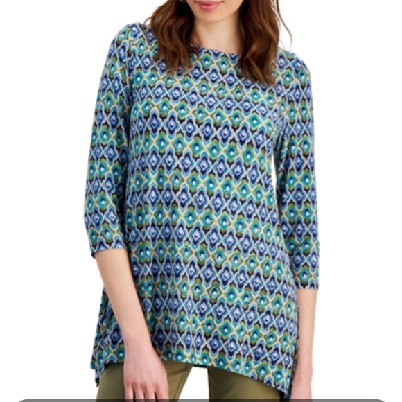 Geo-Print Jacquard Swing Top Size Meduim New - Picture 1 of 5